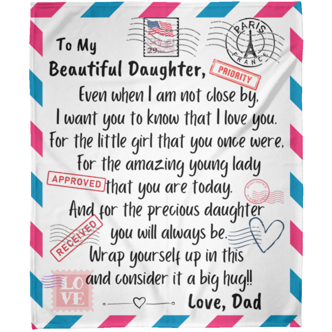 Daughter from Dad/Lady - Fleece Blanket (50x60)
