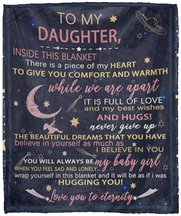 _Daughter Mom Blue Blanket (1) Cozy Plush Fleece Blanket - 50x60