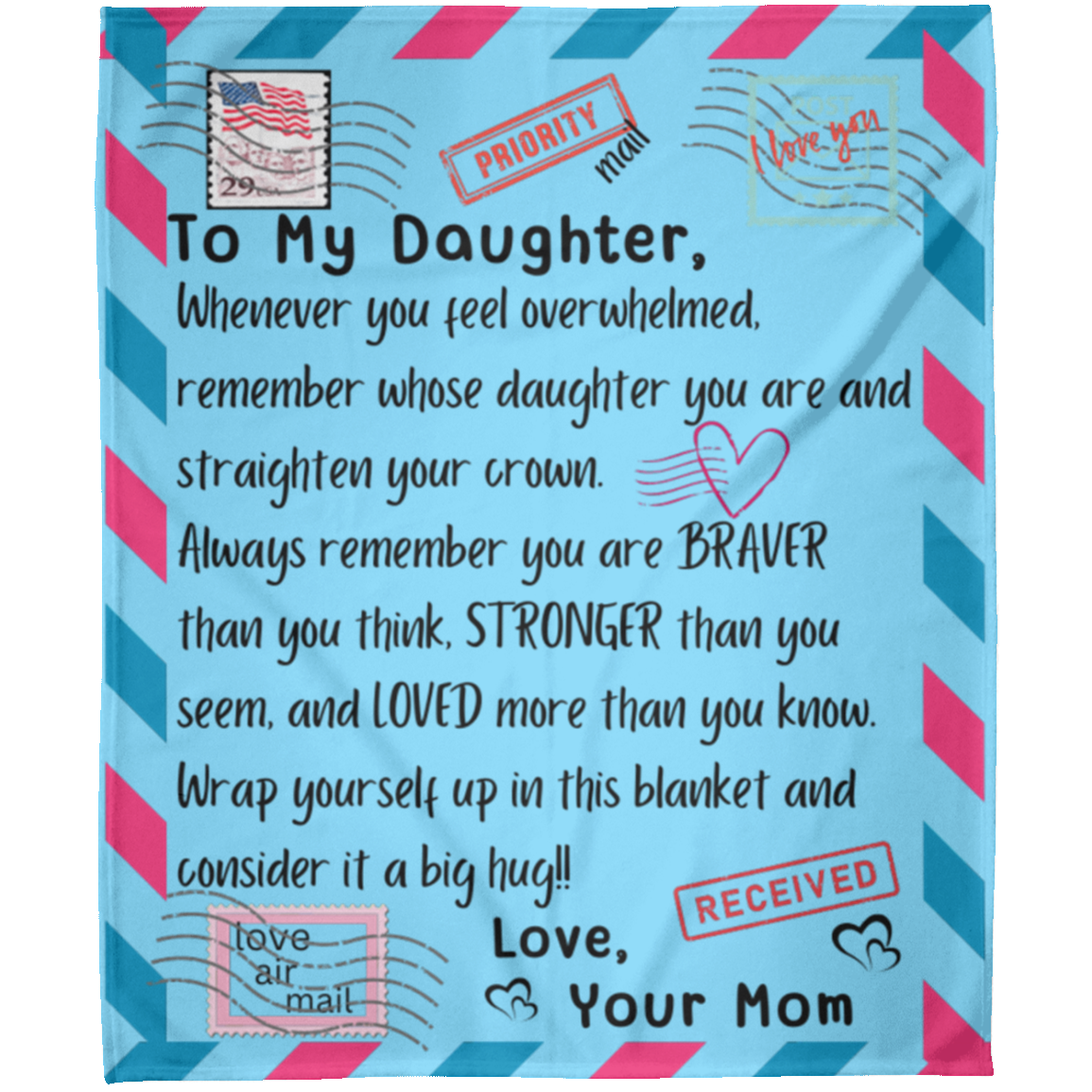 To My DaughterMom - Loved - Fleece Blanket 50x60