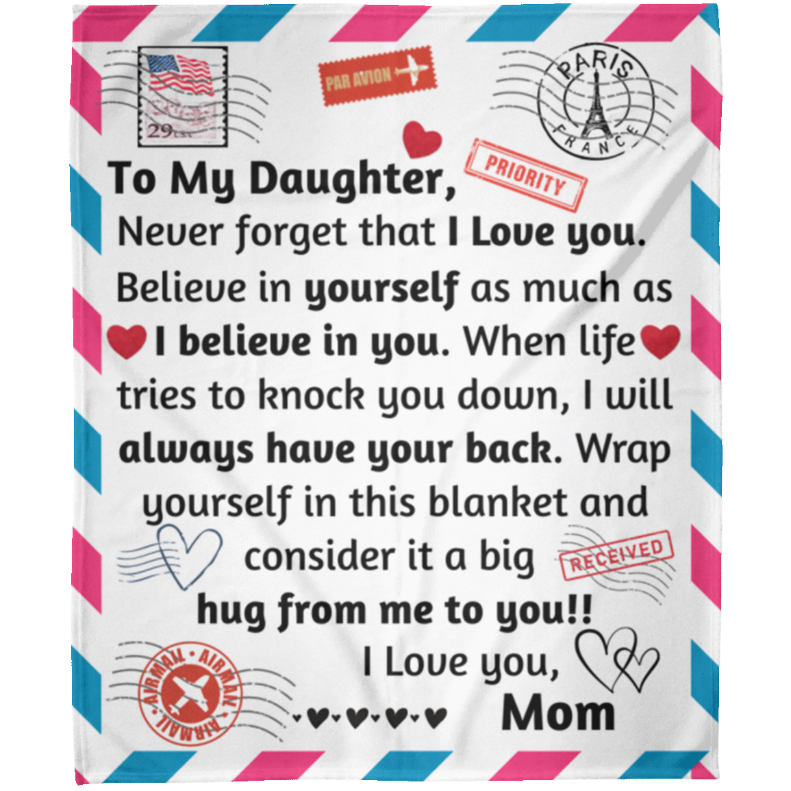 Daughter from Mom/Forget - Fleece Blanket 50x60
