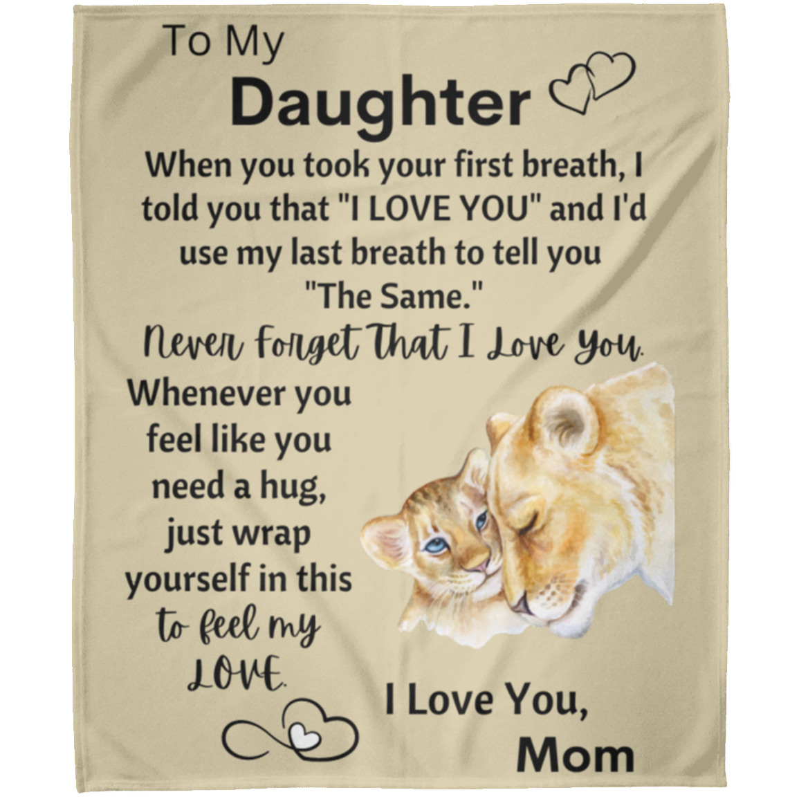 To My Daughter from Mom - Hug Fleece Blanket 50x60