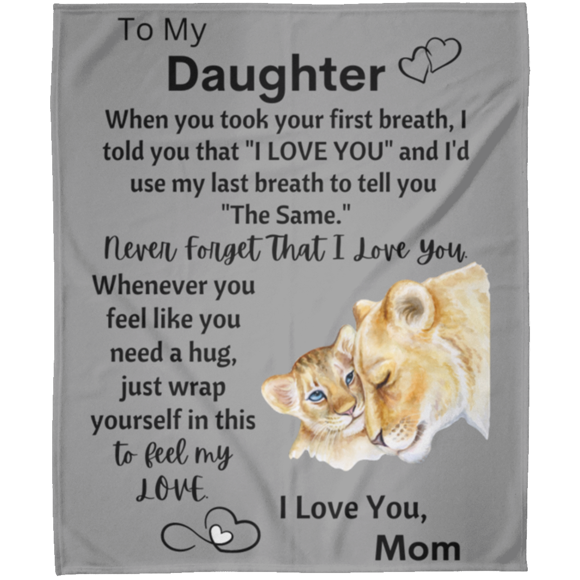 To My Daughter from Mom - Hug Fleece Blanket 50x60