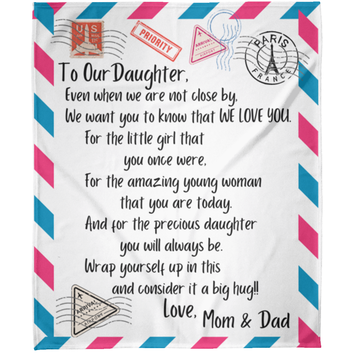 To Our Daughter from Mom & Dad (2) Fleece Blanket 50x60