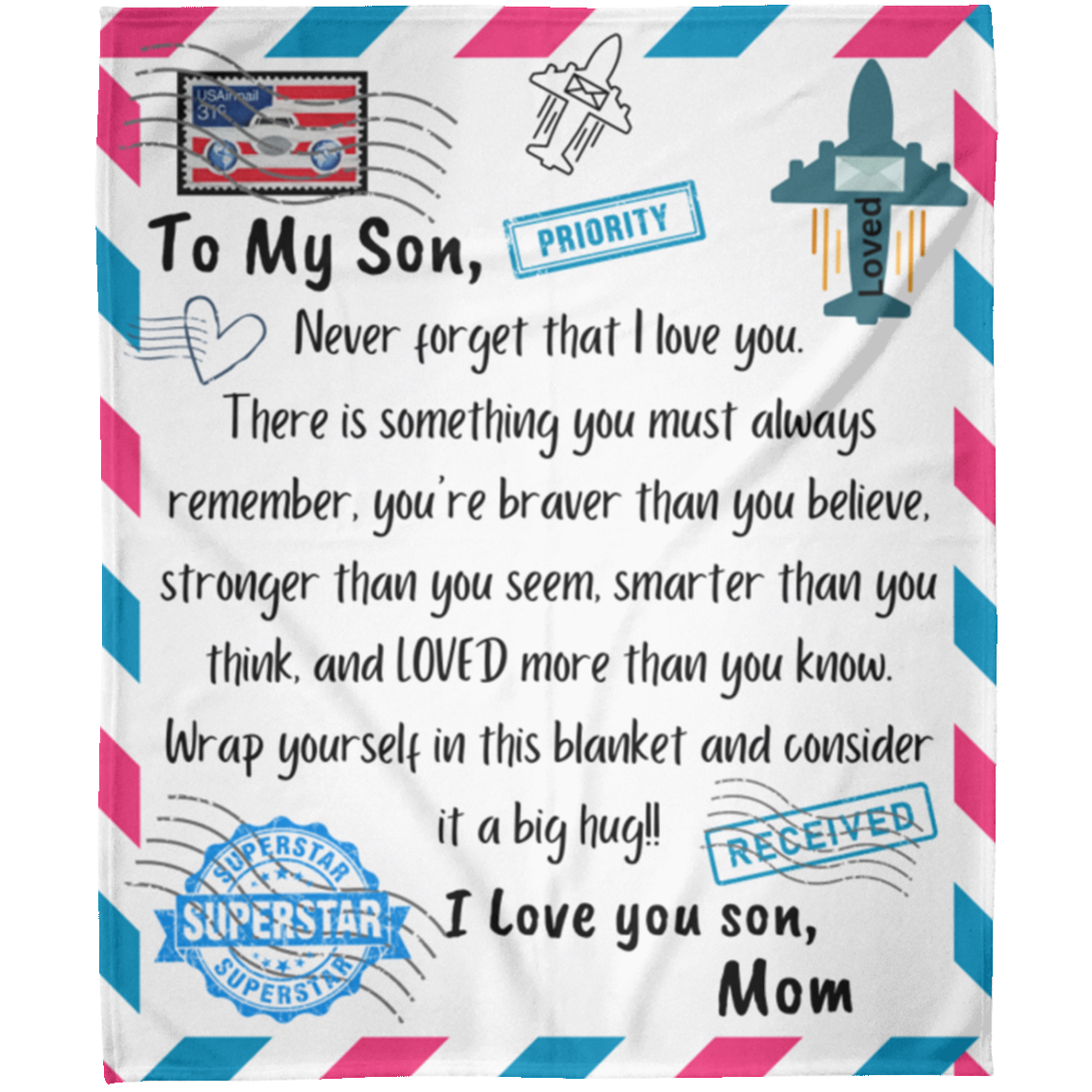 To My Son from Mom l Never Forget - Fleece Blanket 50x60