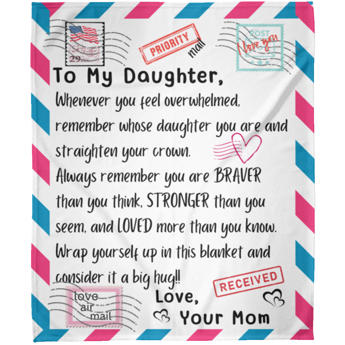 To My Daughter/Mom - Loved - Fleece Blanket 50x60