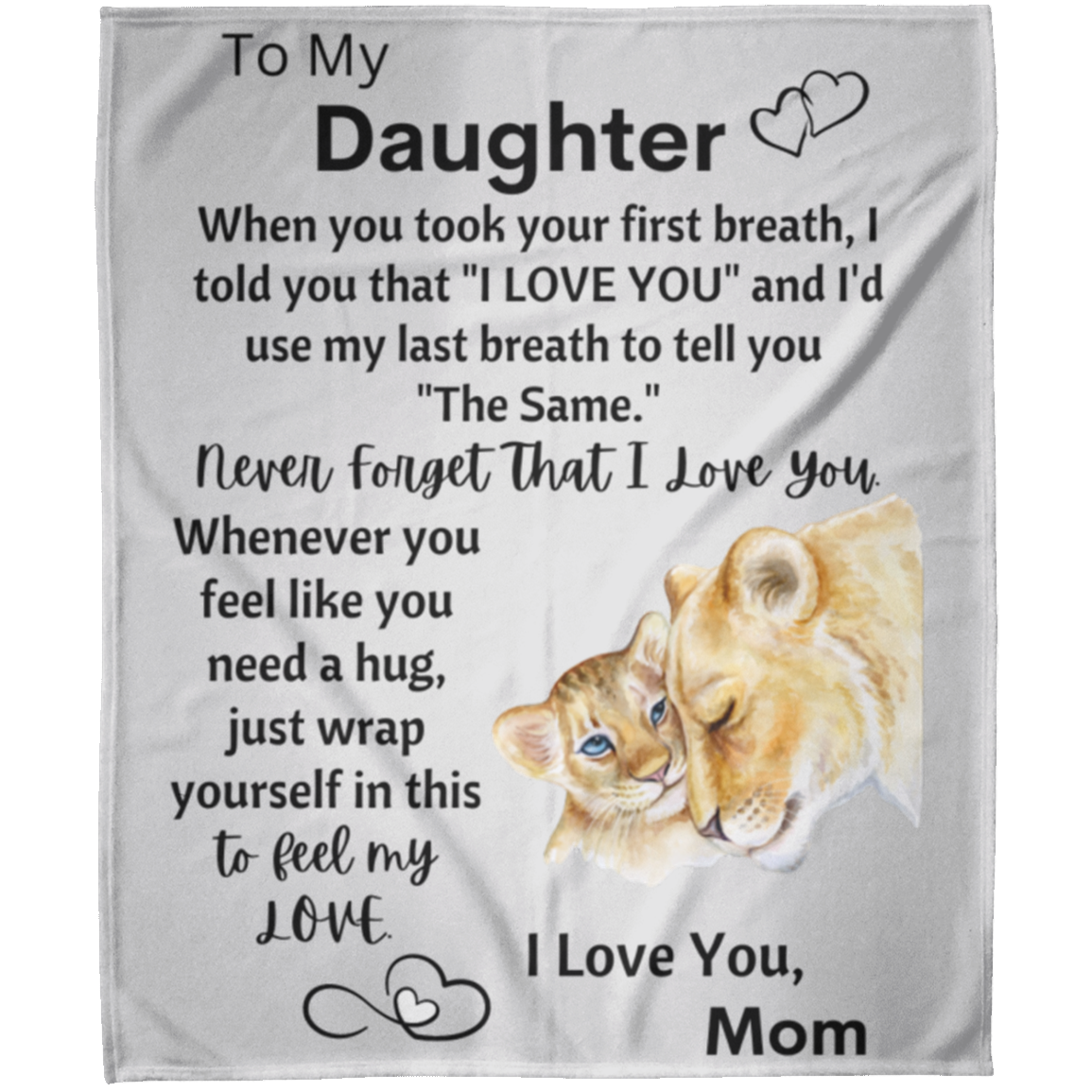 To My Daughter from Mom - Hug Fleece Blanket 50x60