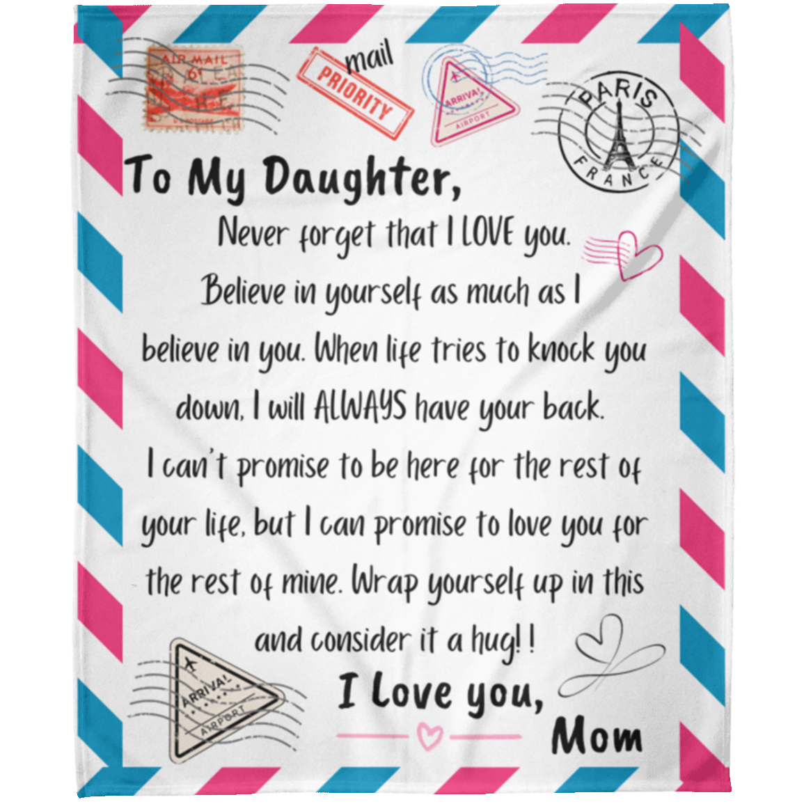 To My Daughter from MomAlways Fleece Blanket 50x60