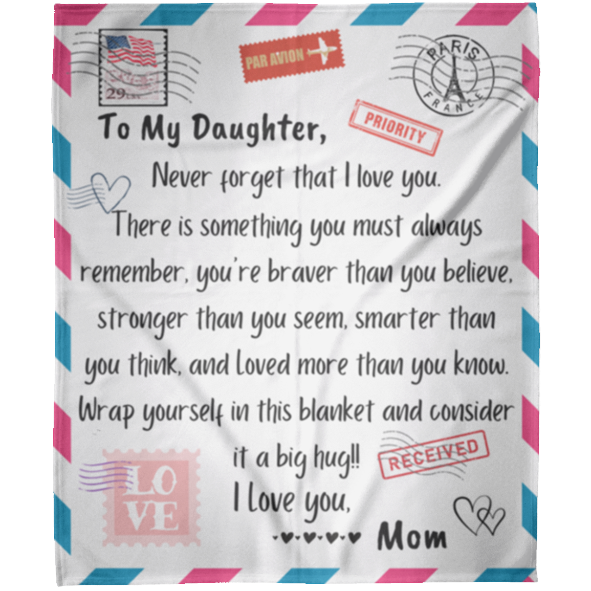 Daughter from Mom/Never Forget - Fleece blanket 50x60