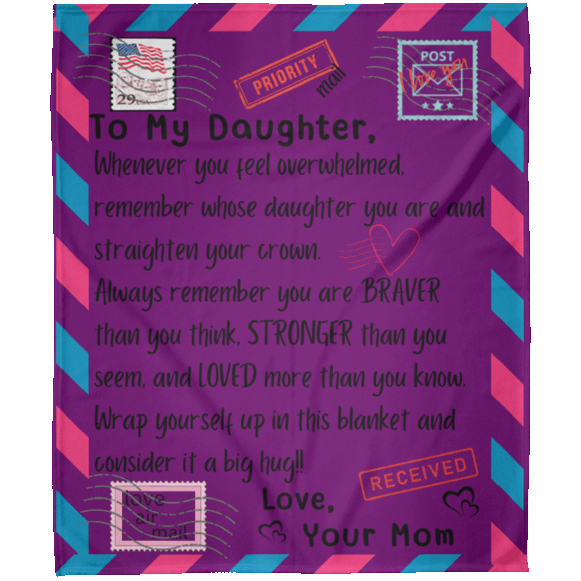 To My DaughterMom - Loved - Fleece Blanket 50x60
