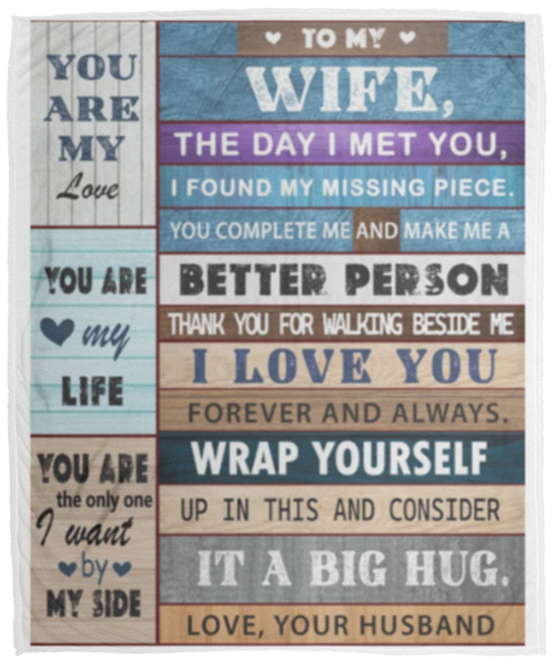 _Wife By My Side Blanket (2) Wife By My Side Cozy Plush Blanket - 50x60