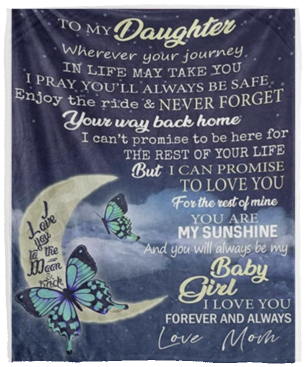 _Daughter Mom Blue Blanket Cozy Plush Blanket - 50x60