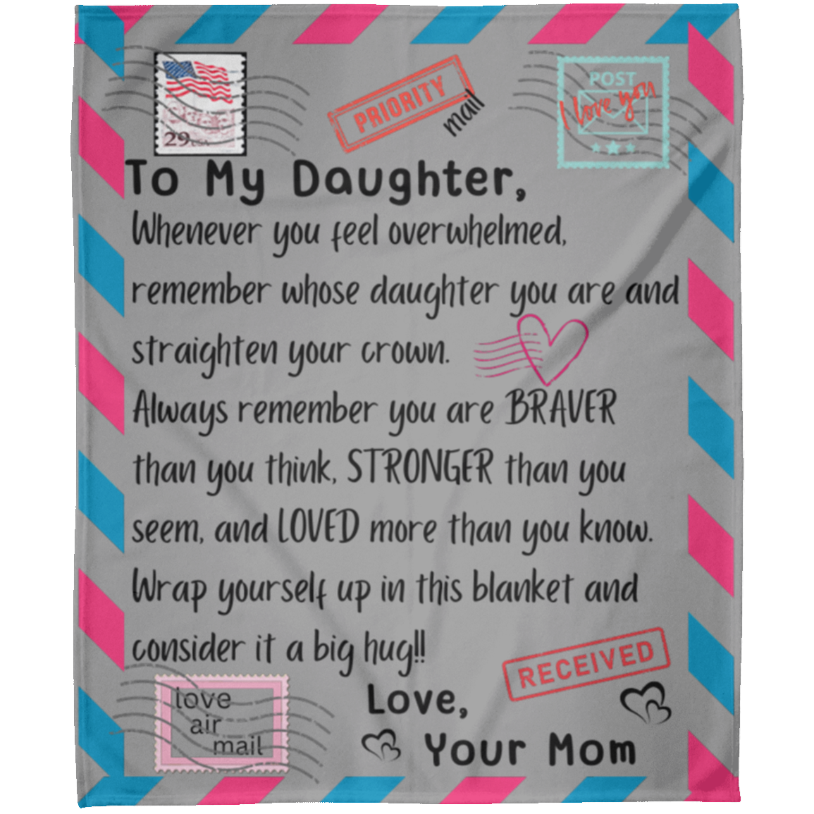 To My DaughterMom - Loved - Fleece Blanket 50x60