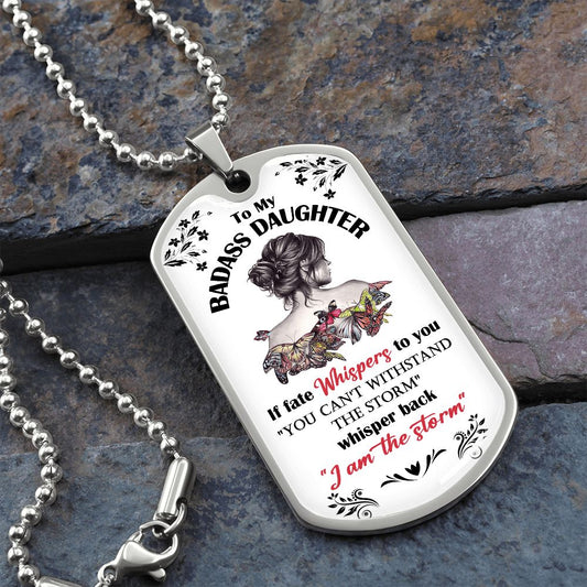 My Badass Daughter (White) l Dog Tag