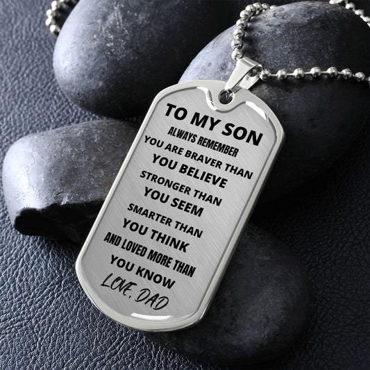 TO MY SON - DAD l DOG TAG l SILVER