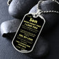 To My Son l Dog Tag - Dad (Gold)