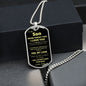 To My Son l Dog Tag - Dad (Gold)