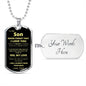 To My Son l Dog Tag - Dad (Gold)