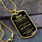 To My Son l Dog Tag - Dad (Gold)