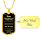 To My Son l Dog Tag - Dad (Gold)