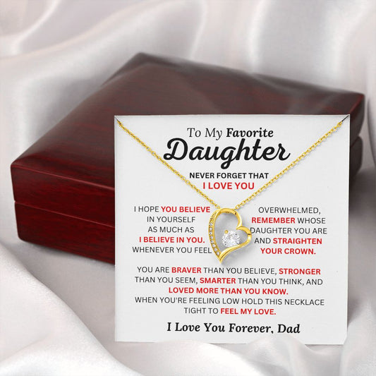 To My Daughter - I Love You l Forever Love Necklace