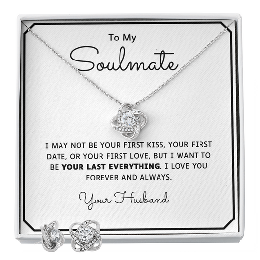 To My Soulmate l Love Knot Earring & Necklace Set