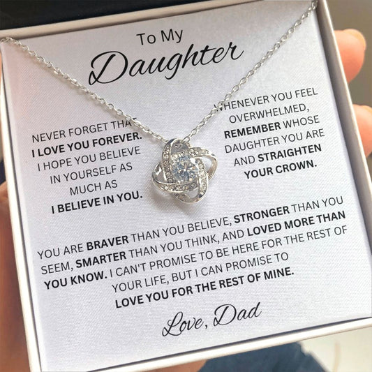 To My Daughter/Dad - Forever l Love Knot Necklace