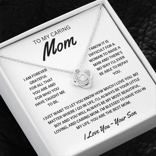 To Mom from Son l Love Knot Necklace