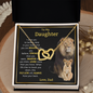 Daughter from Dad l Interlocking Hearts (Gold Finish)