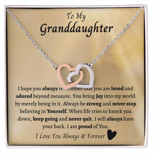 To My Granddaughter l Interlocking Hearts Necklace