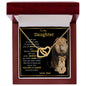 Daughter from Dad l Interlocking Hearts (Gold Finish)