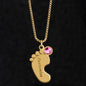 Mother's Day I Son I Custom/Engrave Baby Feet Necklace with Birthstone