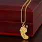 Mother's day I Daughter I Custom/Engraved Baby Feet Necklace with Birthstone