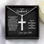 To My Husband l Stainless Cross Necklace w/Msg Card