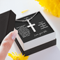 To My Husband l Stainless Cross Necklace w/Msg Card