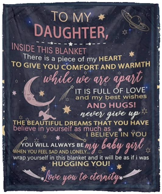 _Daughter Mom Blue Blanket (1) Cozy Plush Fleece Blanket - 50x60
