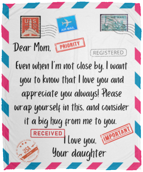 To Mom from Daughter - Cozy Fleece Blanket 50x60
