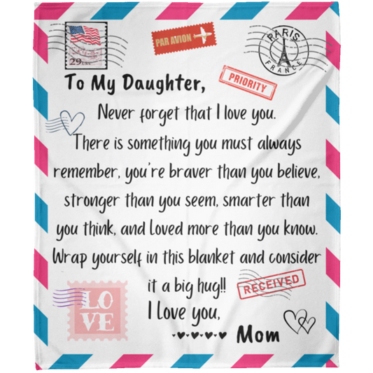 Daughter Mom l Never Forget - Fleece Blanket 50x60