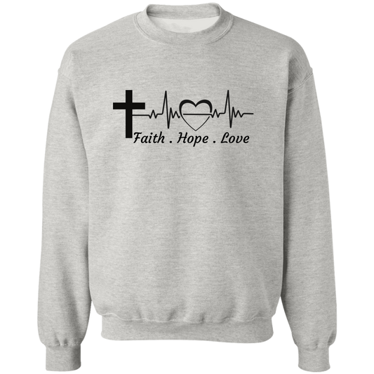 Faith Cross (2) Pullover Crewneck Sweatshirt