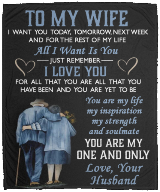 To My Wife  - My Life (1) My Wife - My Life - Plush Fleece Blanket - 50x60