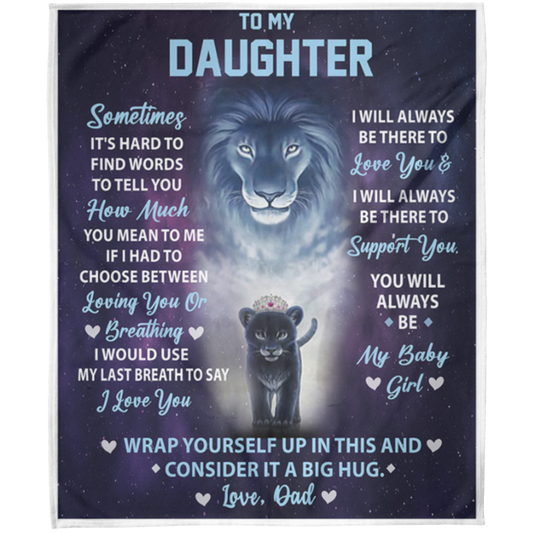 DaughterDad - LionBlue (4) Fleece Blanket 50x60