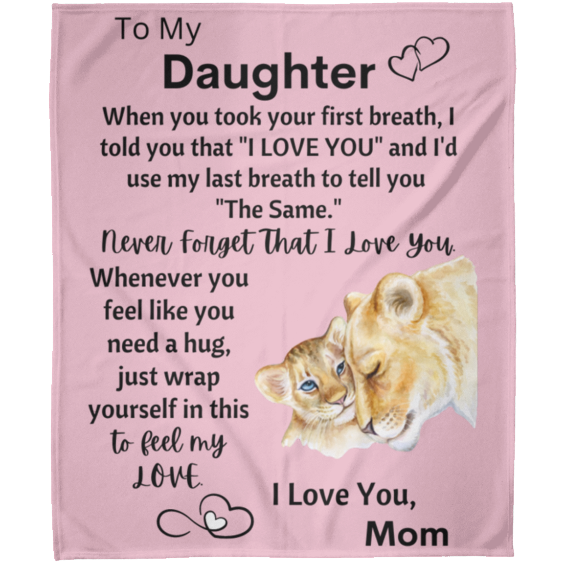 To My Daughter from Mom - Hug Fleece Blanket 50x60
