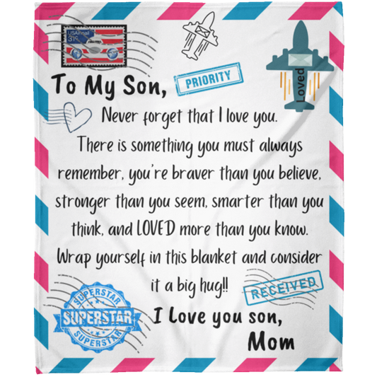 To My Son from Mom l Never Forget - Fleece Blanket 50x60
