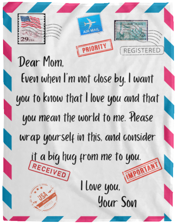 To Mom from Son - Cozy Fleece Blanket (60x80)