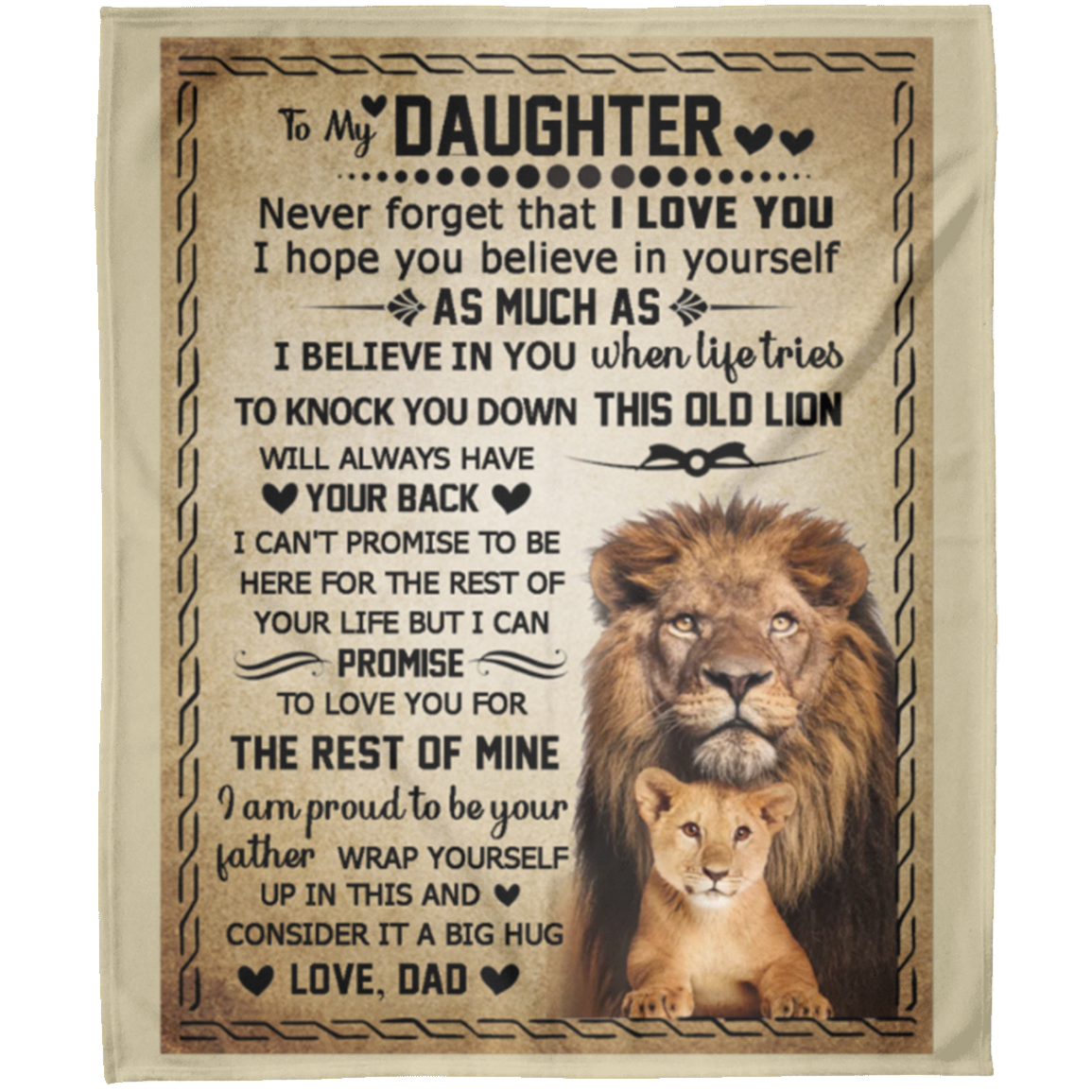 To My Daughter from Dad  Believe (4) Fleece Blanket 50x60