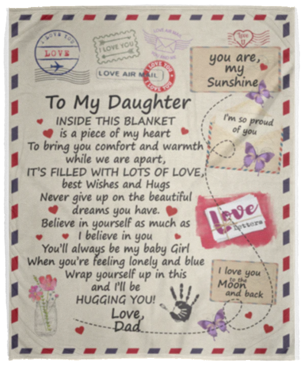 Daughter/Dad - My Heart - Cozy Blanket - 50x60