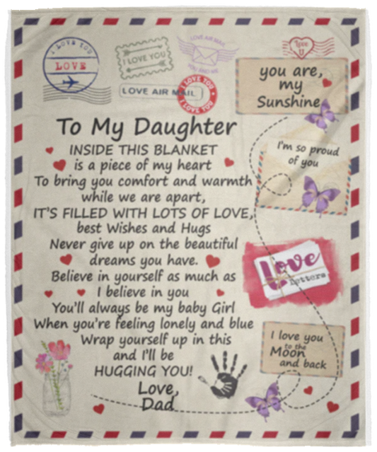 Daughter/Dad - My Heart - Cozy Blanket - 50x60