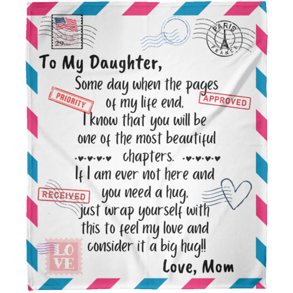 Daughter from Mom/Pages - Cozy Fleece Blanket (50x60)