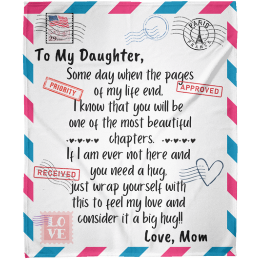 Daughter from Mom/Pages - Cozy Fleece Blanket (50x60)