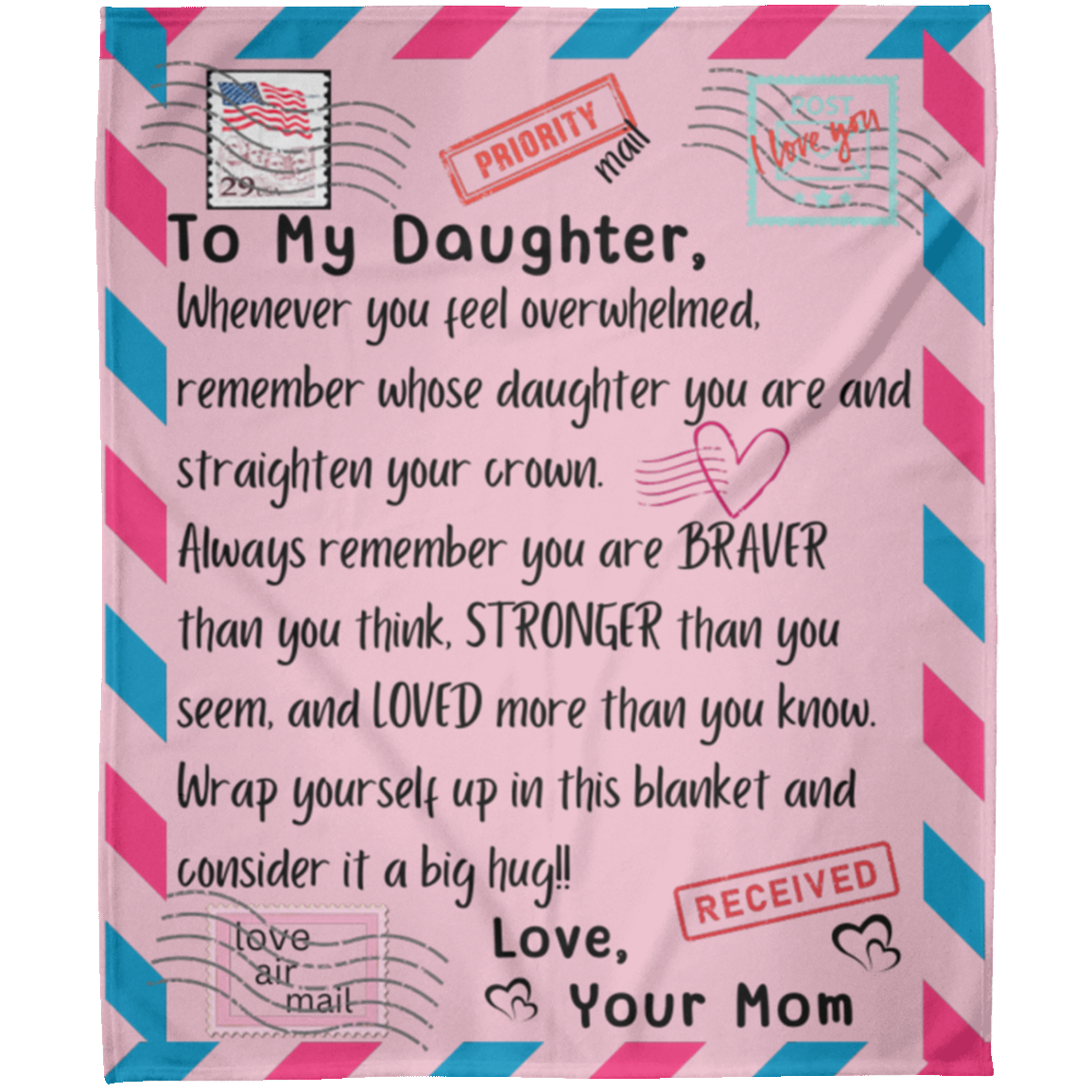 To My DaughterMom - Loved - Fleece Blanket 50x60