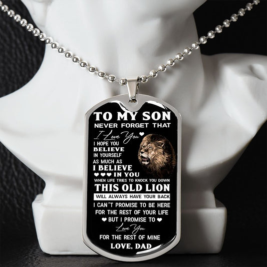 Son - Love You - Lion l Dog Tag